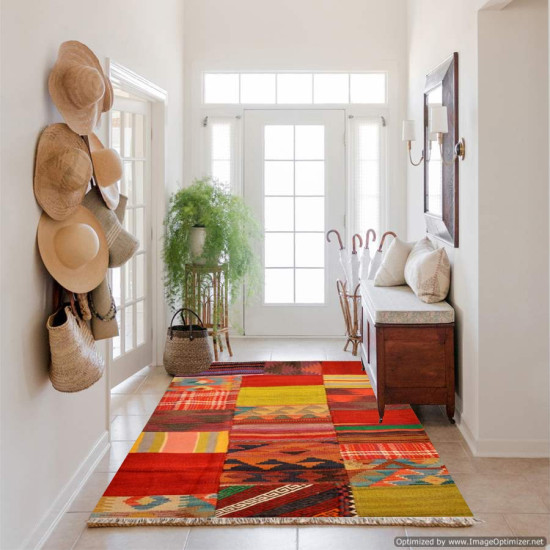 Tappeto Kilim Patchwork 10153 123x63 cm