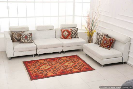 Tappeto Kilim Rettangolare BRIC6B 100% Lana misura 140x200 cm