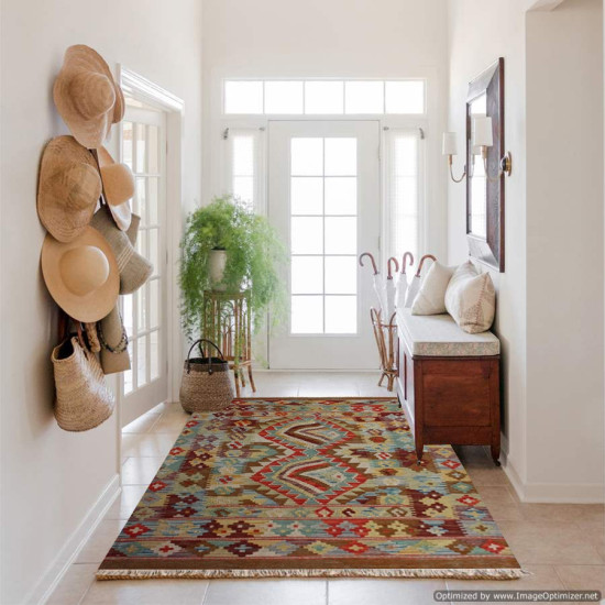 Tappeto Kilim Afgano 1116 misura 131x82 cm
