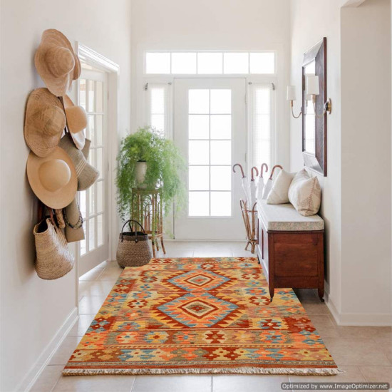 Tappeto Kilim Afgano 1118 misura 130x82 cm