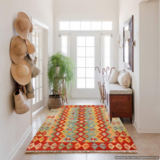Tappeto Kilim Afgano 1119 misura 117x82 cm