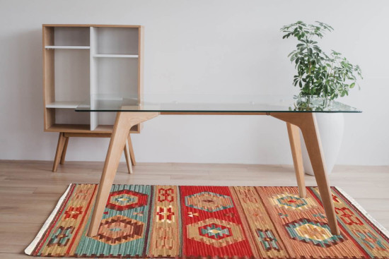 Tappeto Kilim 15-12 fatto a mano, 95x155