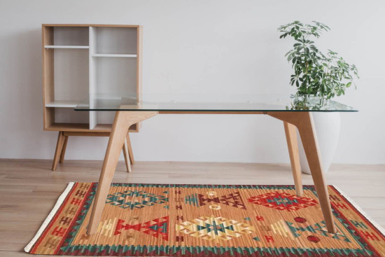 Tappeto Kilim 15-4 fatto a mano, 95x155 cm