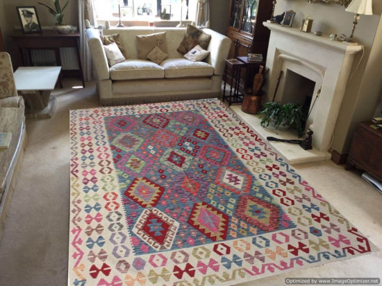 Tappeto Kilim Afgano 162 misura 240x188 cm