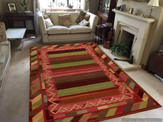 Tappeto Kilim Rettangolare 3-COL misura 128x185 cm