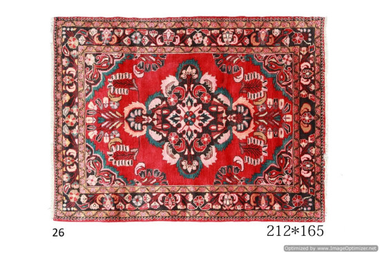 Tappeto Persiano Lilian con Motivi Floreali e Geometrici 212x165 cm