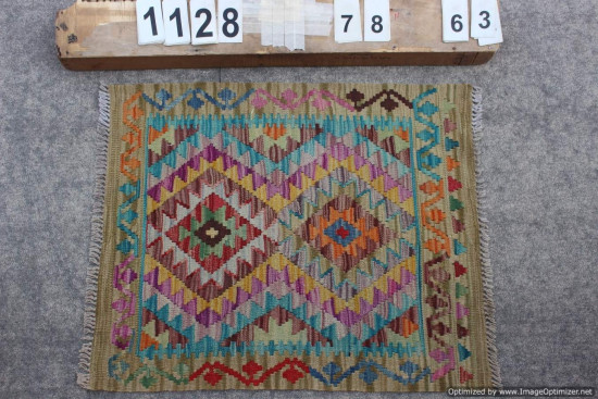 Kilim Afgano 1128 misura 78x63 cm