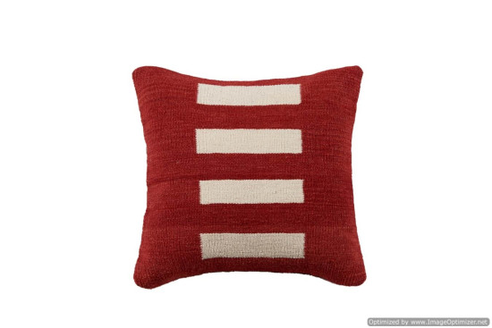 Cuscino Kilim stile afgano Rosso - Dimensioni 45x45 cm