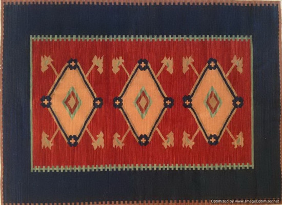 Tappeto Kilim FC53v1 fatto a mano, 128x185 cm