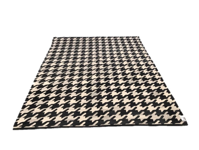 Afghan Kilim 2 255x310 Cm Bianco E Nero