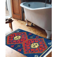 Tappeto Kilim DX1BLU per bagno 65x110 cm