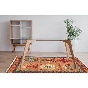 Tappeto Kilim 15-4 fatto a mano, 95x155 cm